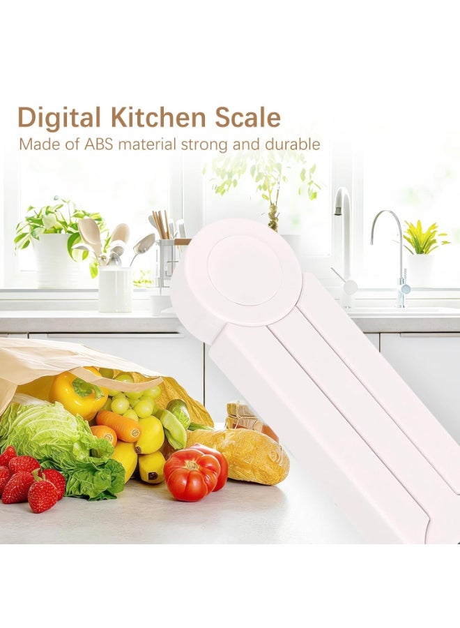 Folding Digital Kitchen Scale, Highly Accurate Compact Portable Food Scale with LCD Display, Auto Power Off and Tare Features, for Measuring Intake of Healthy Eating People (White) - Image 2