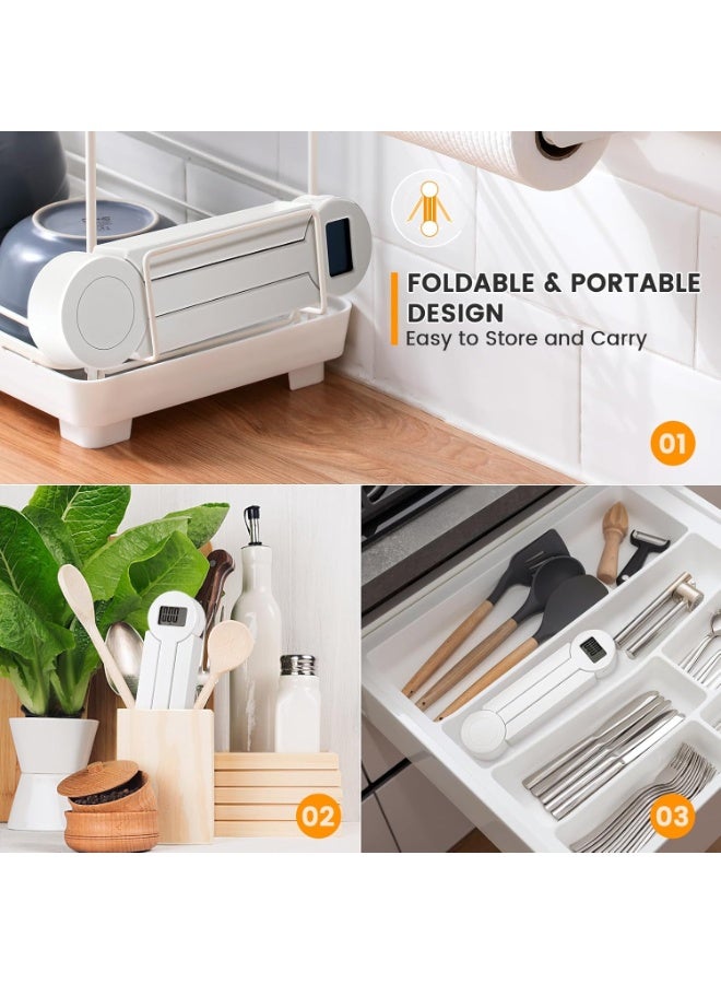Folding Digital Kitchen Scale, Highly Accurate Compact Portable Food Scale with LCD Display, Auto Power Off and Tare Features, for Measuring Intake of Healthy Eating People (White) - Image 5