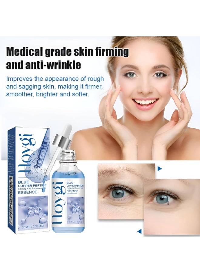 Hoygi 2-PACKS Blue Copper Peptide Anti-Aging Serum- Skin Revitalizing Formula with Brightening Essence for Radiant Face 30ml*2 - Image 4