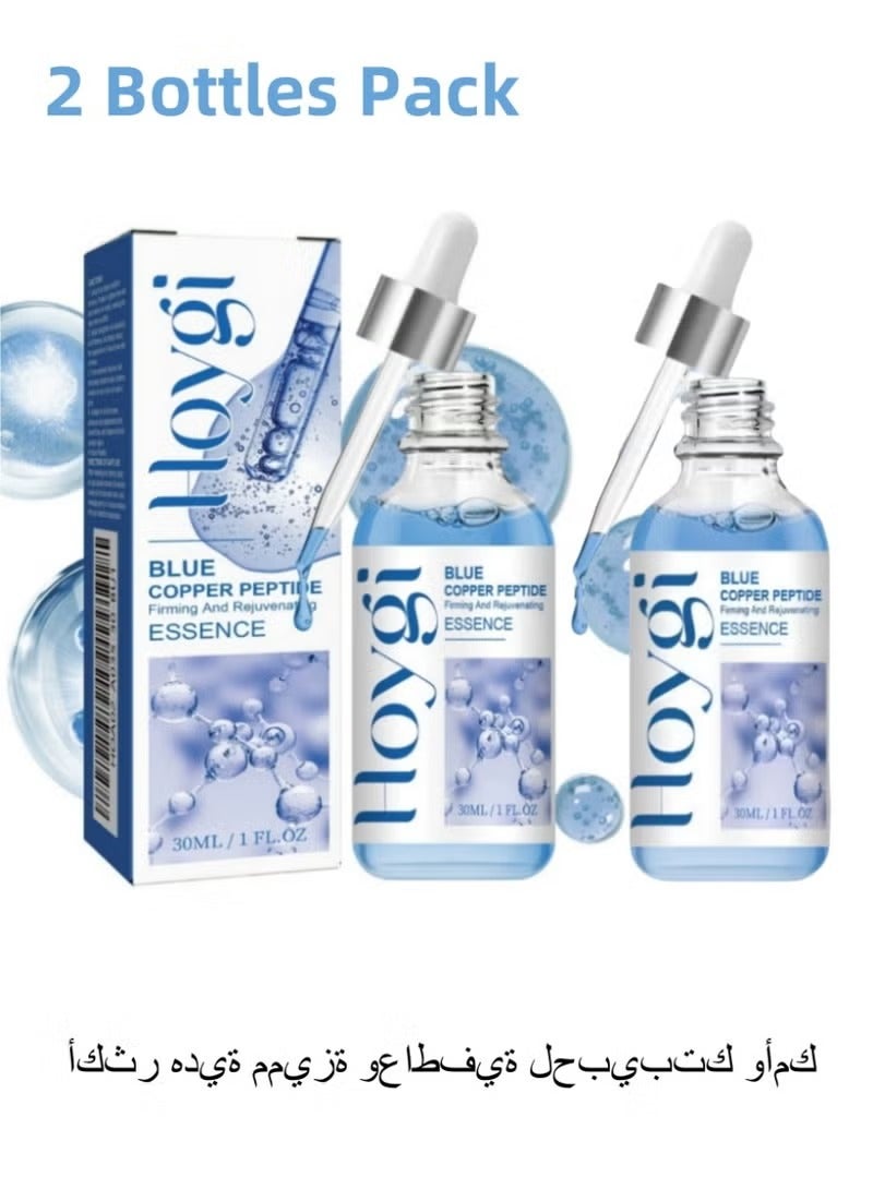 Hoygi 2-PACKS Blue Copper Peptide Anti-Aging Serum- Skin Revitalizing Formula with Brightening Essence for Radiant Face 30ml*2 - Image 1