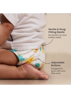 Mother Sparsh Plant Powered Cloth Diaper For Babies Free Size ; Medical Grade Fabric With 100% Organic Cotton; Reusable 13 Layer Breathable Soaker With Built In Booster Pad ; Pack Of 3 (Domino+Cosmic+Mushroom)  - Image 5