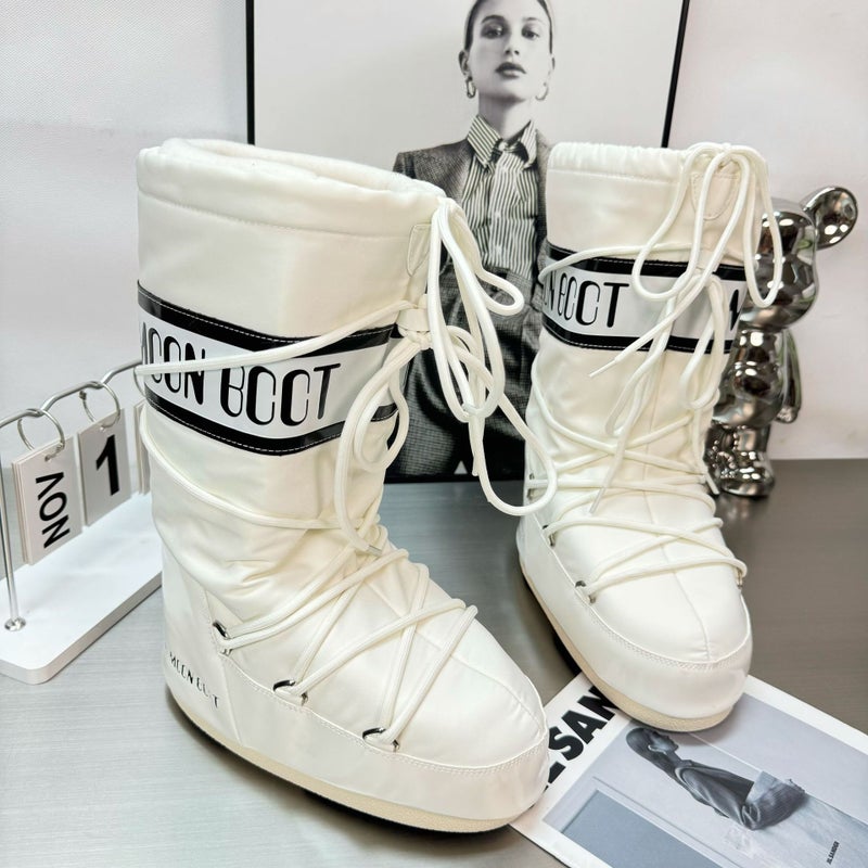 2024 أحذية القمر الساطعة لزيادة الطول في الخريف والشتاء، أحذية دافئة غير قابلة للانزلاق، أحذية ثلجية لطيفة، أحذية قبيحة لطيفة، سوداء عصرية - Image 2