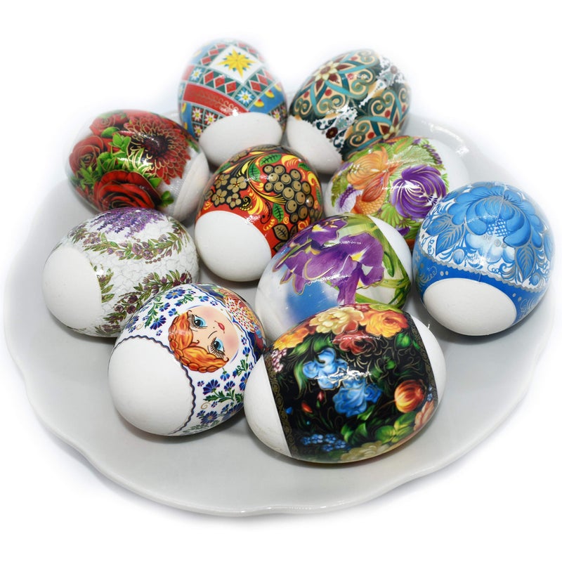 Diximus Pack 10 Thermo Heat Shrink Sleeves - Easter Egg Decorating Kit - Ukrainian Pysanky Supplies - Decorative Egg Wraps - Easter Decoration Wraps Pysanka Pysanky - for 70 Eggs - Image 2