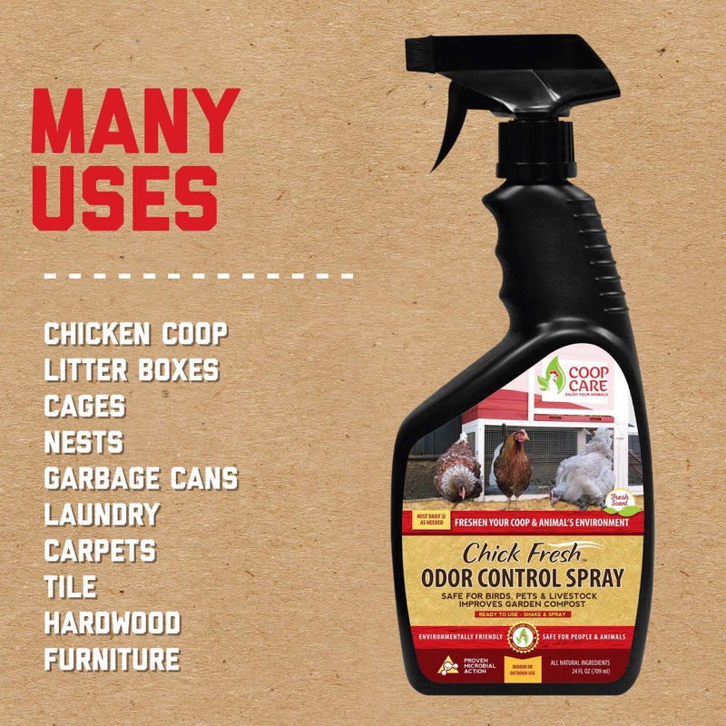 Coop Care Chick Fresh - Odor Control Spray for Backyard Chickens. Eliminator of Chicken Coop & Brooders Odor & Ammonia! 24 oz Poultry Spray Bottle Poultry Supplies from - Image 3