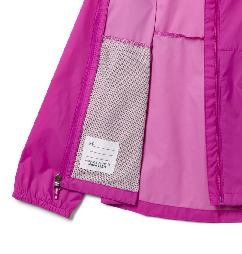 Columbia Youth Girls Switchback II Rain Jacket, Bright Plum, Medium - Image 3