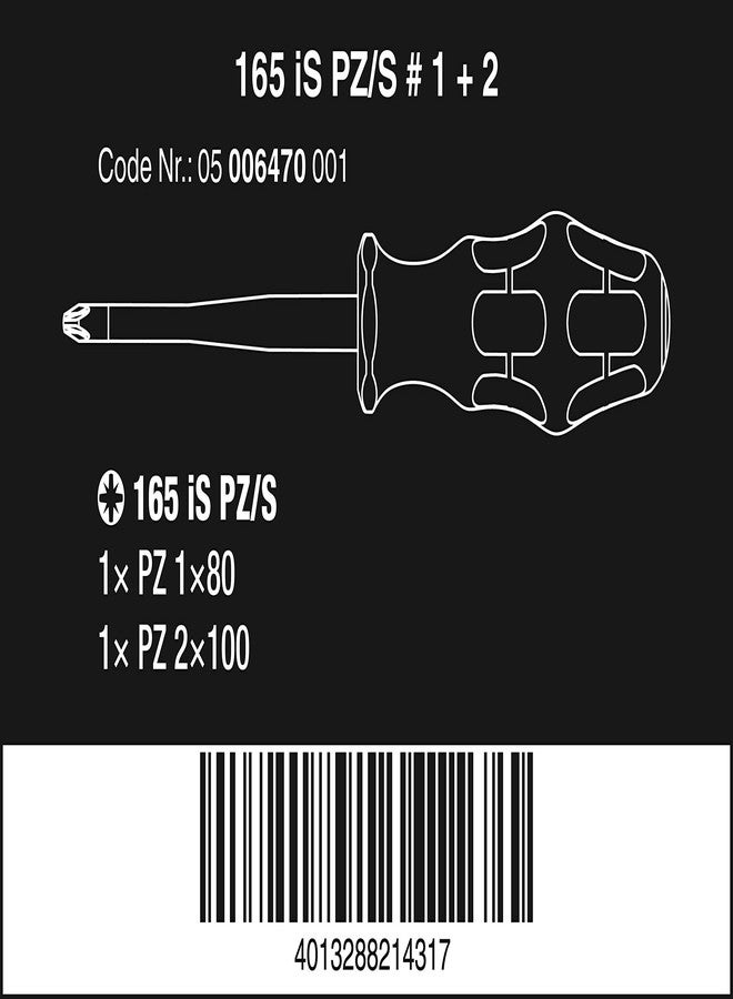 ويرا 165 iS PZ/S # 1 + 2/2 قطعة Pozi/Slot Screwdriver Set - Image 2