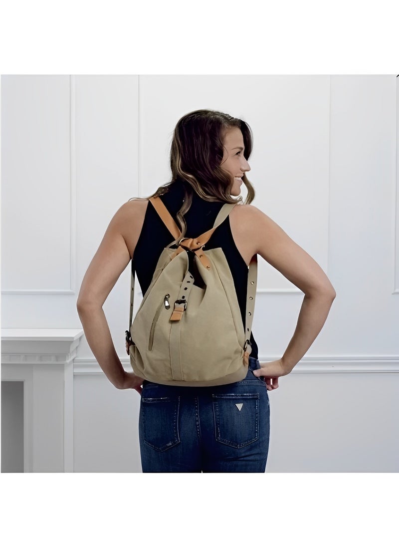 REOCLE - Women's Canvas Backpack Purse Casual Tote Handbag Hobo Bag Beach Bag Shoulder Bag for Office & School & Trip & Shopping - Image 1