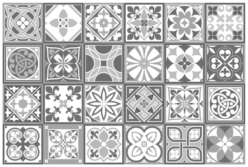 WALPLUS Grey Stick on Tiles Kitchen Splashbacks 15x15cm6 DIY Tile Stickers for Bathroom Removable Peel and Stick Backsplash Purbeck Stone Home Dcor Renovation 24 PCS