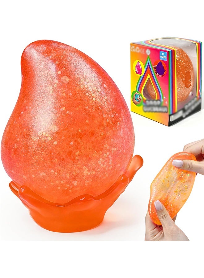 Wffo Dream Squishy Drop Stress Balls for Kids Adults Squeeze Toys, Drop Malt Sugar Balls Relieve Stress, Fidget Silicone Sensory Toys for Autism/ADHD, Squeeze Ball Stress Relief Toys for Boys Girls, Party Favors (Orange) - Image 1