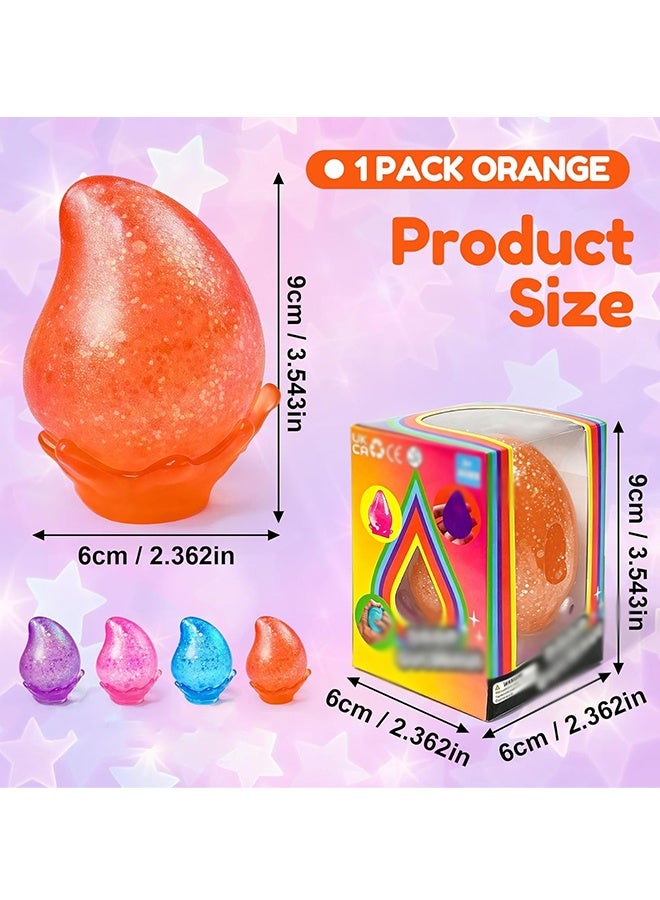 Wffo Dream Squishy Drop Stress Balls for Kids Adults Squeeze Toys, Drop Malt Sugar Balls Relieve Stress, Fidget Silicone Sensory Toys for Autism/ADHD, Squeeze Ball Stress Relief Toys for Boys Girls, Party Favors (Orange) - Image 2