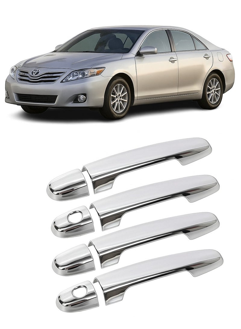 Chrome Door Handle Covers for Toyota Camry 2007–2011, 4PCS Exterior Door Handle Trim Set, Easy Installation, Shiny Mirror Finish - Image 2