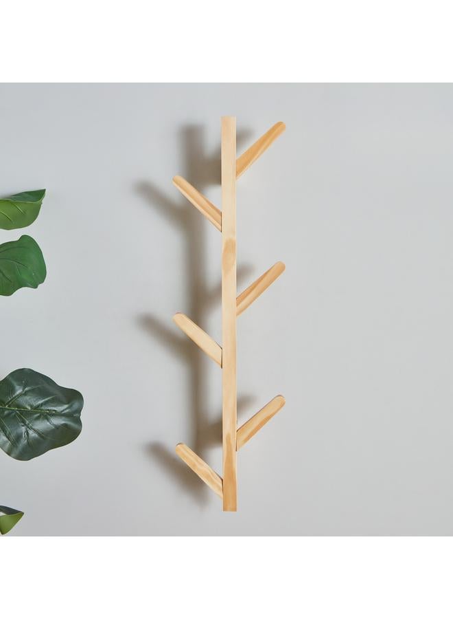 Natura Wooden 6 Peg Wall Mounted Tree Rack - Image 1