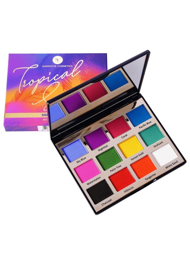 Narrative Cosmetics لوحة ظلال العيون غروب الشمس الاستوائية، 12 لونًا عالي الصبغة، مكياج عيون احترافي خالي من التلك - Image 3