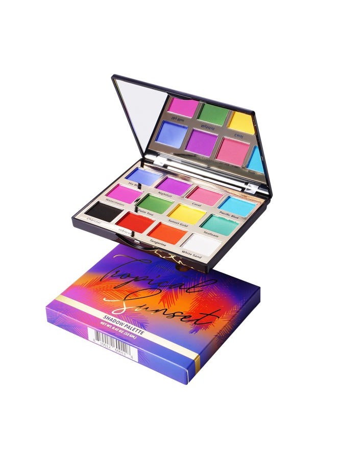 Narrative Cosmetics لوحة ظلال العيون غروب الشمس الاستوائية، 12 لونًا عالي الصبغة، مكياج عيون احترافي خالي من التلك - Image 5