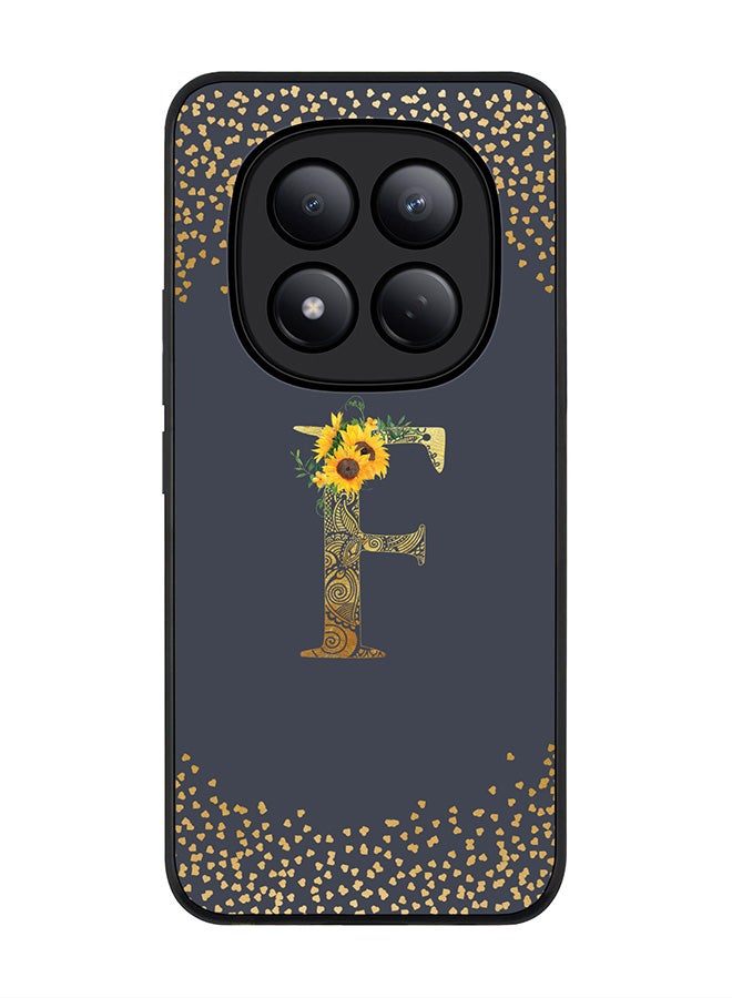 For Xiaomi Redmi Note 15 Pro 4G Case,Slim fit Camera Protection, Shockproof Thin Phone cover  - Custom Floral Monogram - F  (Grey )