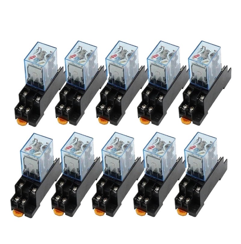 MY2NJ DPDT Power Relay With Socket Base 8 Pin AC 48V 10 Pieces - Image 2