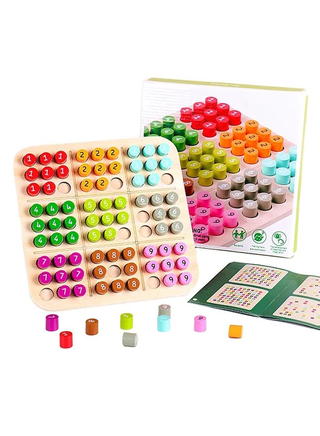 Colorful Wooden Sudoku Puzzle Board With Numbered Grid And Activity Book Educational Logic Math Game Ages 8 Plus - Image 4