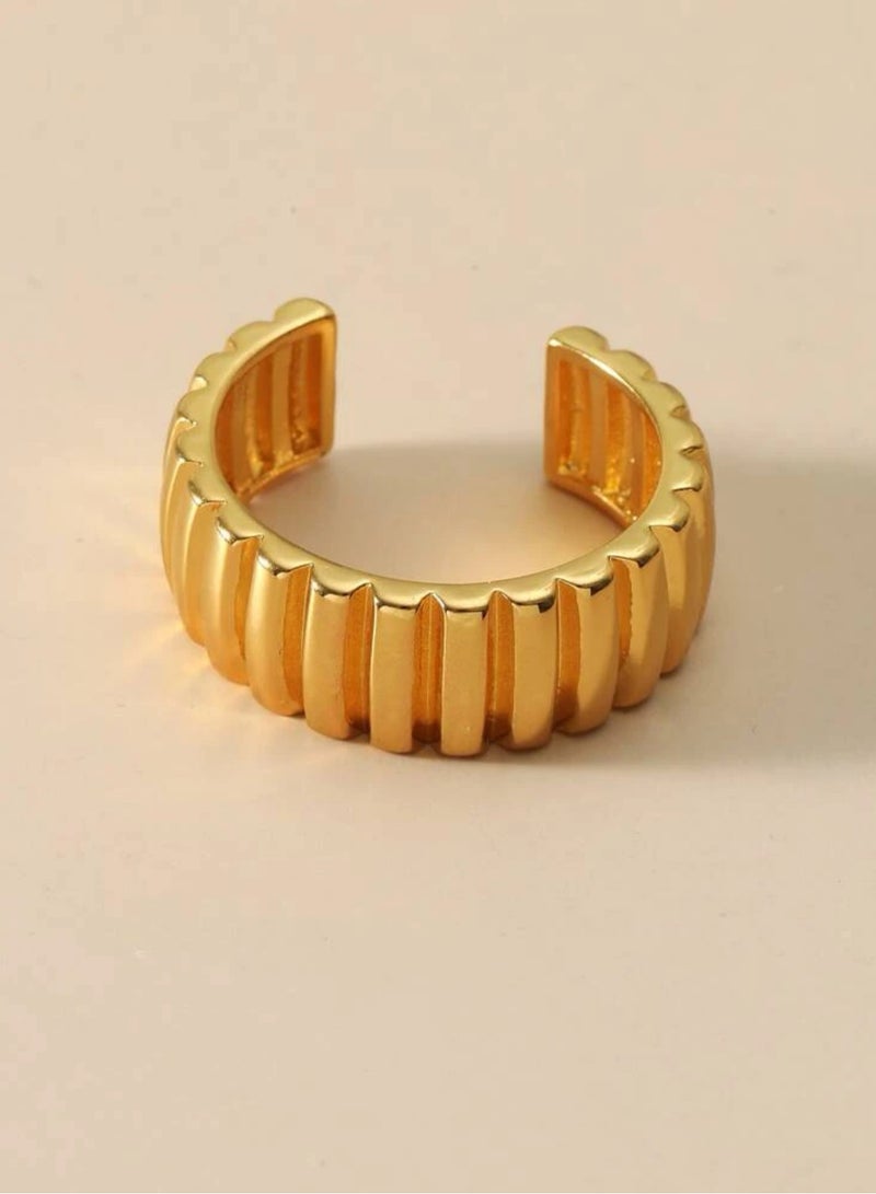 إيكوال خاتم نسائي فاخر مطلي باللون الذهبي بمقاس موحد - Image 2