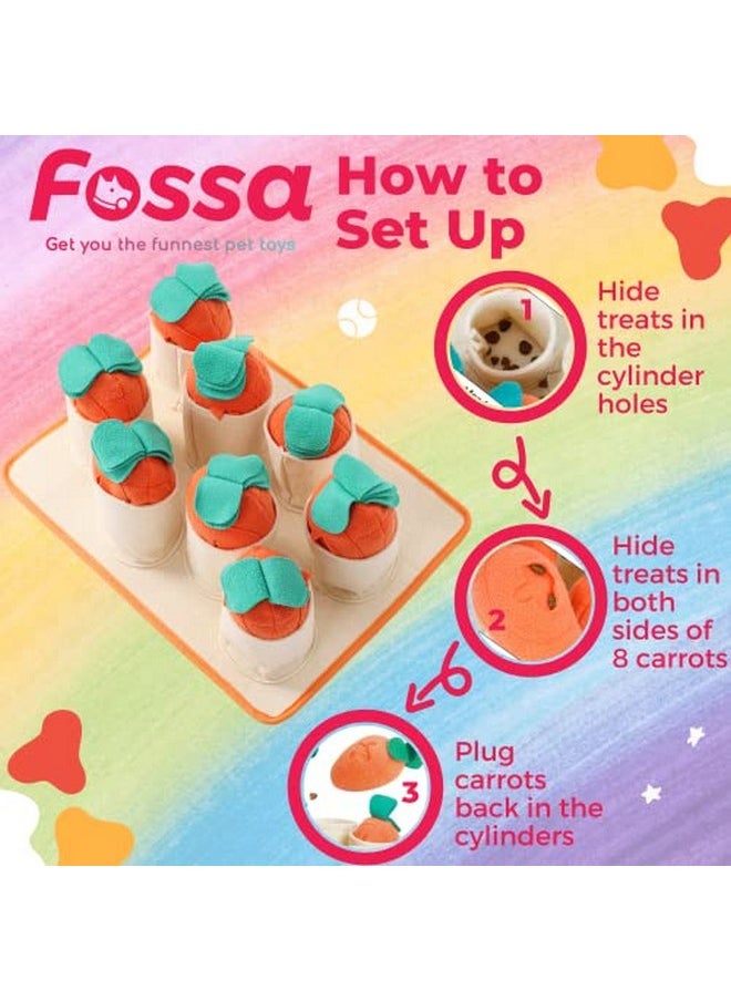 FOSSA Boredom Buster For Medium & Large Dog, Interactive Treat Puzzle Rug, Slow Feeder Mat With Squeaky Carrots, 2040 Mins SelfEntertainment Toy, Enrichment Toy Gifts For Dog  - Image 4