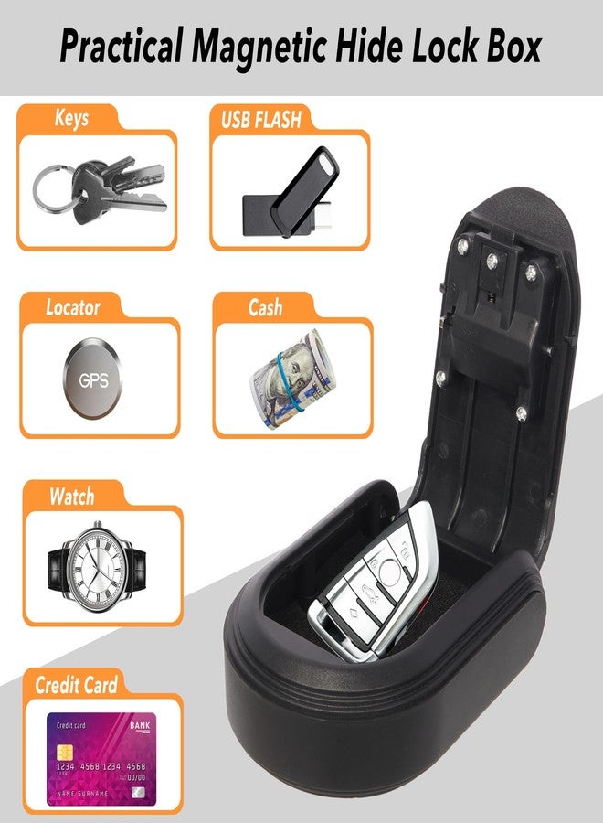BienBion Magnetic Key Box for Under Car, Hide a Key Outside with Combination Lock Box, Resettable Safe Security Code Lockbox with 5 Strong Magnets, Anti-drop Magnetic Holder Under Car, Truck, Outdoor (1,Black) - Image 5