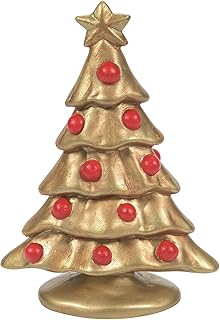 Department 56 Accessories for Village Collections Golden Christmas Gilded Tree Figurine, 3.5 Inch, Gold and Red - Image 1