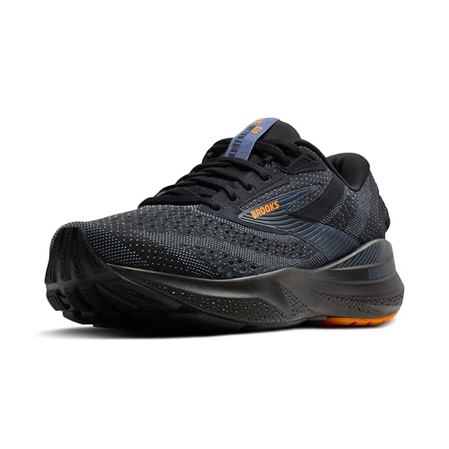 Brooks Men’s Adrenaline GTS 24 Supportive Running Shoe - Black/Country Blue/Orange - 10.5 Medium - Image 1