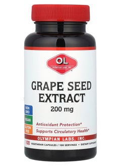 Olympian Labs Grape Seed Extract 200 mg 100 Vegetarian Capsules 
