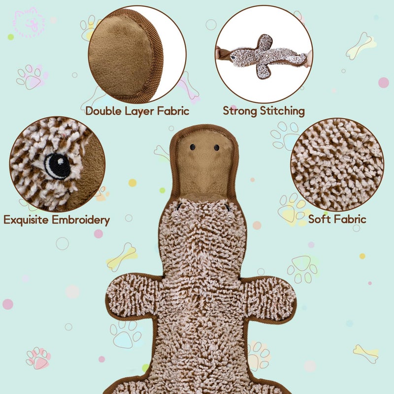 MAOOOOB No Stuffing Dog Squeak Toys- Chew Toys for Small Medium Large Breed- Durable Puppy Teething Interactive to Keep Them Busy- Best Birthday Gift(Platypus) - Image 2