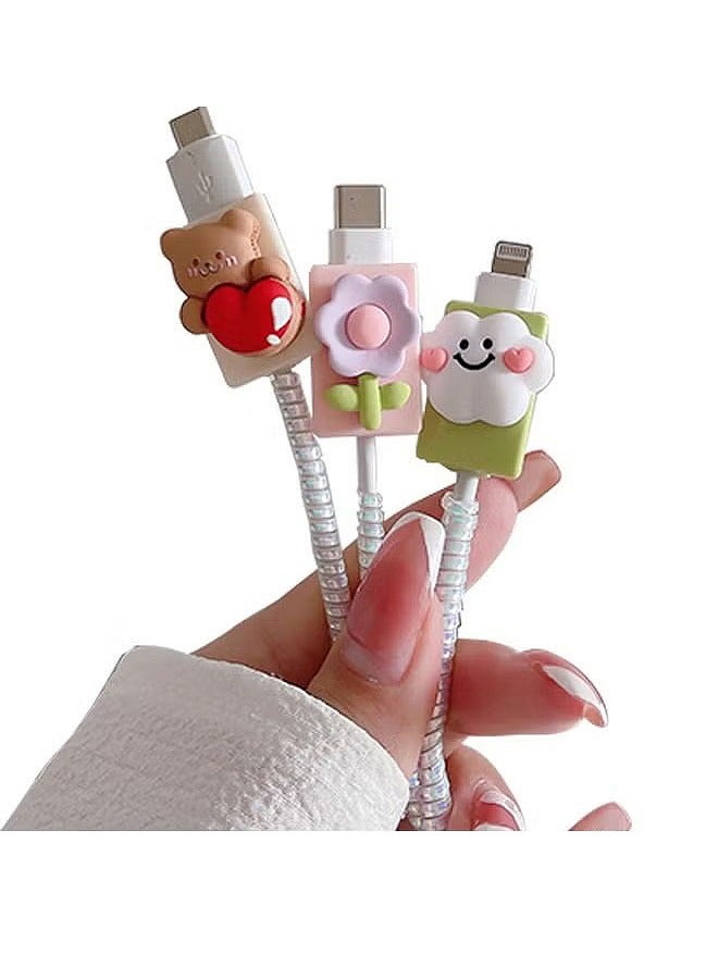 HS 3 Pieces Data Cable Protector Multicolour - Image 1