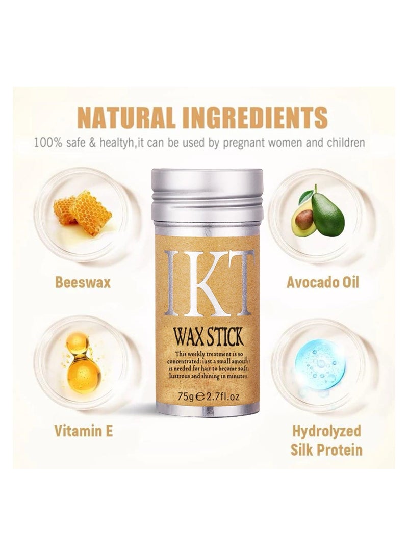IKT Wax Stick for Hair, Slick Stick for Hair Non-greasy Styling Hair Pomade Stick, Strong Hold Makes Hair Look Neat and Tidy 75g - Image 3