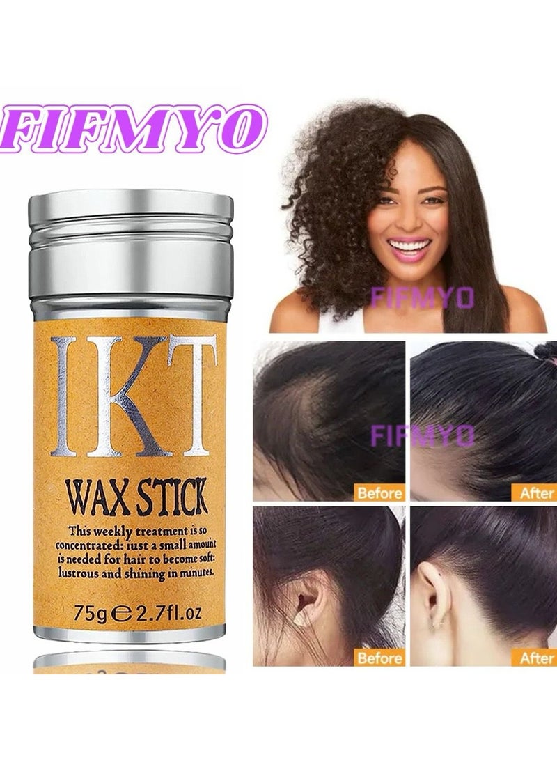 IKT Wax Stick for Hair, Slick Stick for Hair Non-greasy Styling Hair Pomade Stick, Strong Hold Makes Hair Look Neat and Tidy 75g - Image 5