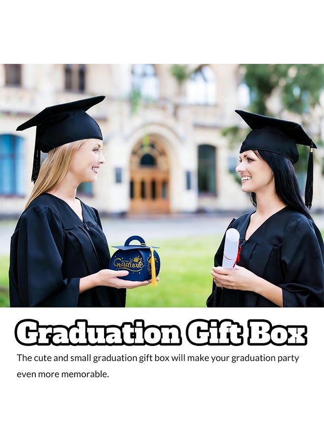 Lemon 20 Pcs Graduation Cap Gift Box Party Decorations Graduation Party Favors Candy Boxes Treat Box with Tassel Table Centerpieces (Blue) - Image 5