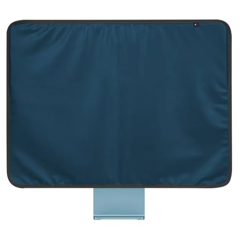 ALHBEJT Monitor Dust Cover for iMac 24 inch PU Leather AntiStatic Dustproof Protective Case for LCDLEDHD Panel Case Computer Sleeve Monitor Dust Cover with Rear Pocket Cyan 24inch - Image 3