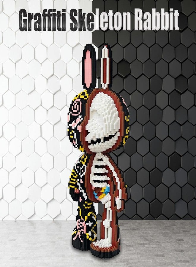 HONLANCH Animal Graffiti Skeleton Rabbit Micro Building Blocks Set（8000PCS 55cm High Series） Gift for Adults and Kids - Image 4