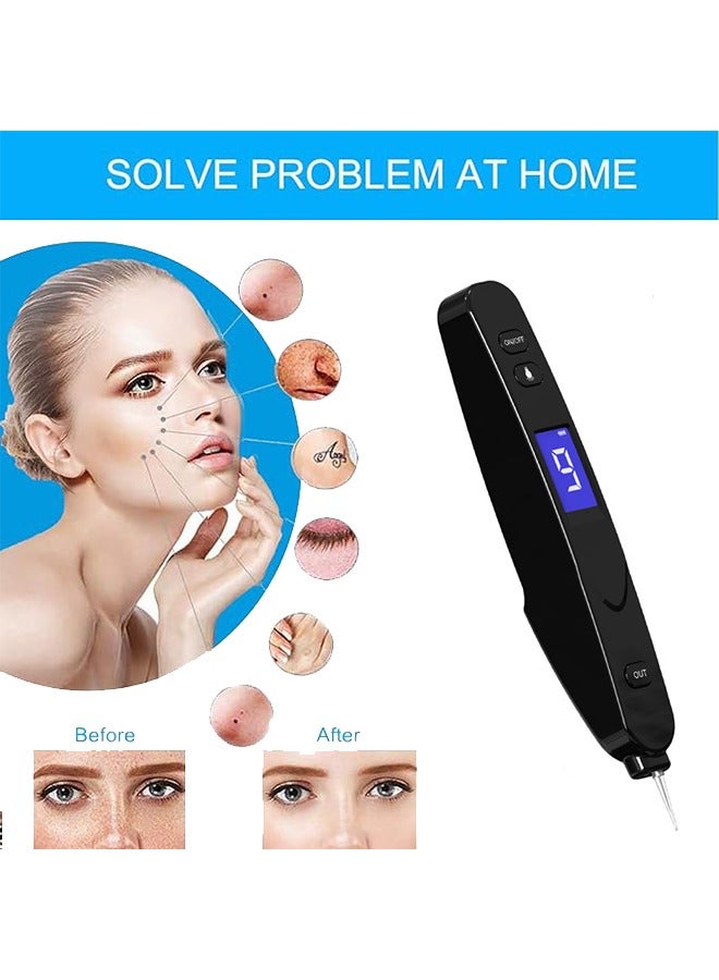 Spot Removal Pen with 9 Modes and LCD Display Replaceable Needle, USB Rechargeable Mole Removal Pen Skin Tag Removal Tool for Wart Spot Tattoo Body Freckles - Image 5