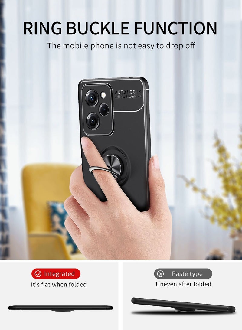 X-level Xiaomi Redmi Note 12 Pro 5G/Poco X5 Pro 5G Case Cover Built-in 360° Rotate Ring Durable Camera len Shockproof Kickstand Phone Holder Protective shell Anti-drop Comfortable touch Accessory - Image 4