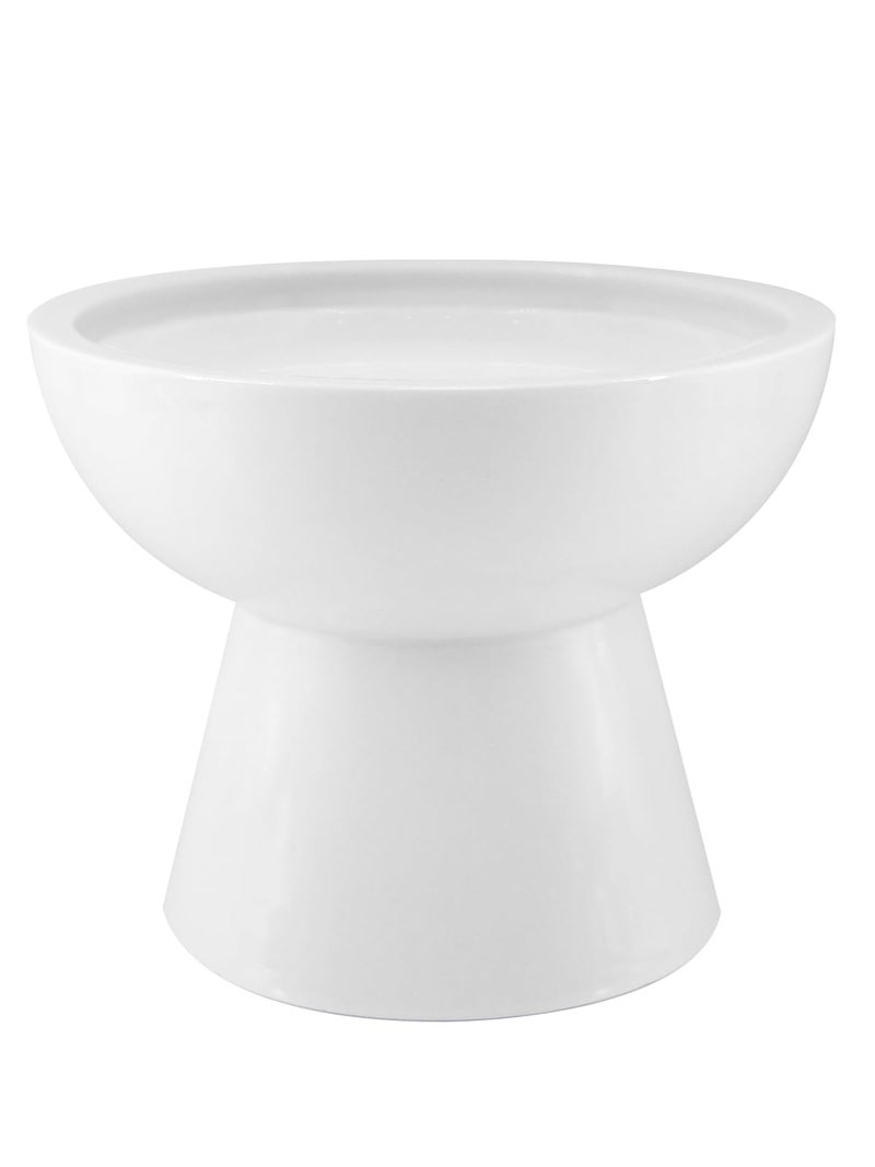 LoeJan Elevated Cat Food and Water Bowls Set, Extra Wide and Raised Ceramic Bowls, Anti-Vomit Whisker-Free Pressure Cat Feeder for Kittens to Adult Cats and Small Dogs (White, Water Bowl) - Image 1