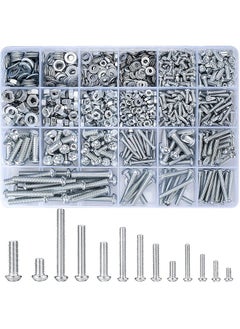 MVAQKLM  1080 Pcs Screws Bolts and Nuts Assortment Kit, Metric Machine Screws and Nuts and Bolts and Flat Washers, M3/M4/M5/M6 Phillips Slotted Pan Head Hex Bolts and Nuts Sets  - Image 1