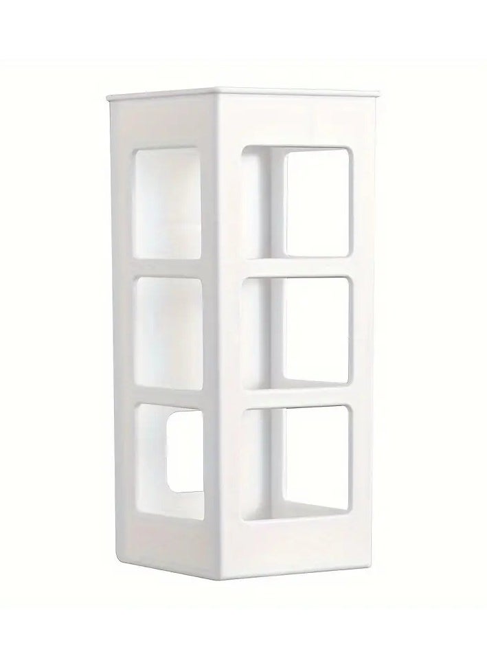 ORiTi 1Pc Organizer Box Wall Mounted Punch Free Storage Basket Holder  - White  - Image 1