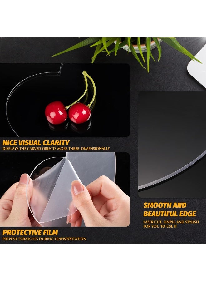 TPGP 6 Pieces Acrylic Sheet Clear Cast For Led Light Base, 0.08 Inch/ 2 Mm Thick Transparent Panel Board With Protective Film Valentine'S Day Table Signs Diy Display Projects Craft (Heart) - Image 3