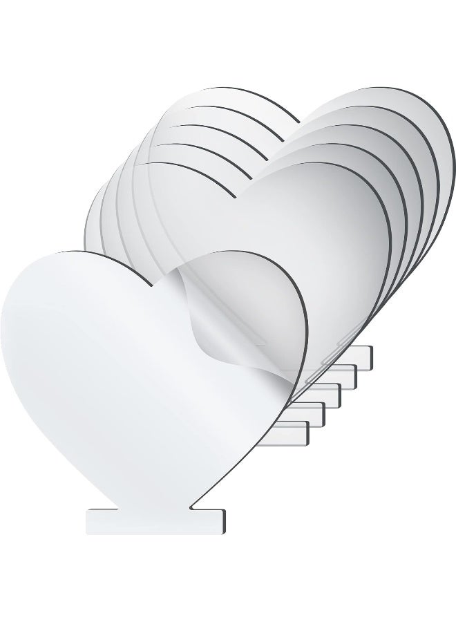 TPGP 6 Pieces Acrylic Sheet Clear Cast For Led Light Base, 0.08 Inch/ 2 Mm Thick Transparent Panel Board With Protective Film Valentine'S Day Table Signs Diy Display Projects Craft (Heart) - Image 1