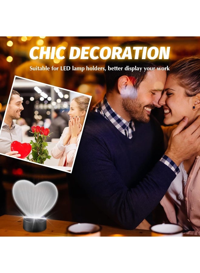 TPGP 6 Pieces Acrylic Sheet Clear Cast For Led Light Base, 0.08 Inch/ 2 Mm Thick Transparent Panel Board With Protective Film Valentine'S Day Table Signs Diy Display Projects Craft (Heart) - Image 5