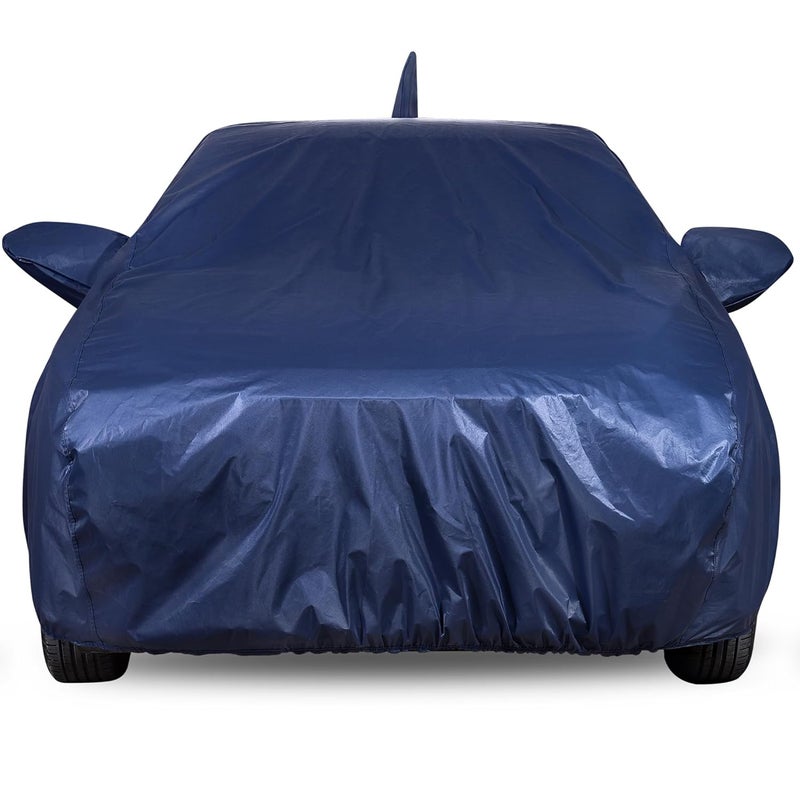 Autofact 210D SuperDuper Waterproof Car Cover for Maruti Swift (2012 to 2016) | All-Weather Protection, UV & Heat Resistant, Windproof with Buckle Belt, Scratchproof & Dustproof, Navy Blue Color - Image 1