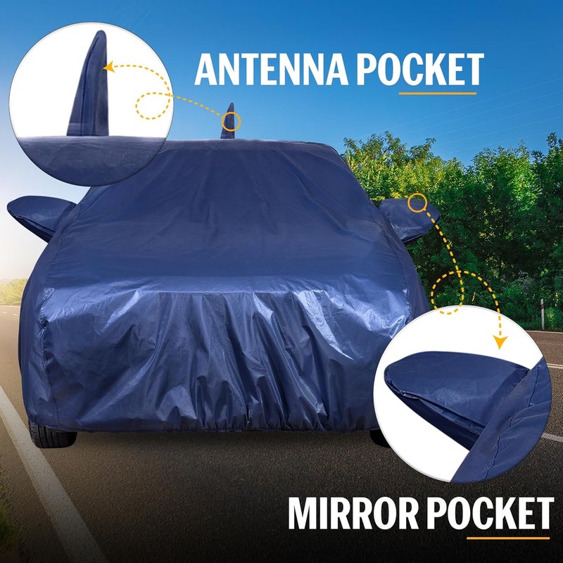 Autofact 210D SuperDuper Waterproof Car Cover for Maruti Swift (2012 to 2016) | All-Weather Protection, UV & Heat Resistant, Windproof with Buckle Belt, Scratchproof & Dustproof, Navy Blue Color - Image 4