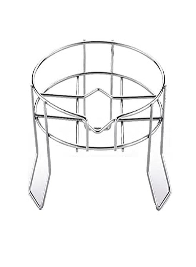 GALV Heavy Stainless Steel Chrome Plated Fancy Water Matka and Pot Stand (Silver, Standard) - Image 1