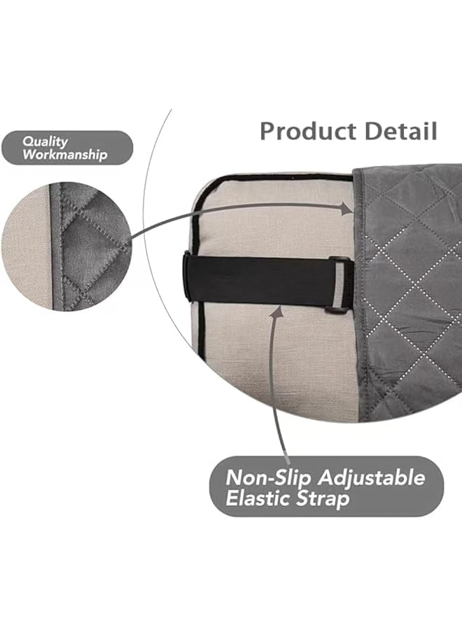 The Bros Waterproof Sofa Slipcover, Sofa Cover for 3 Cushion Couch, Water Resistant Couch Cover Furniture Protectorwith Elastic Straps for Pets Kids Children Dogs Cats (Gray, 3seater) - Image 2
