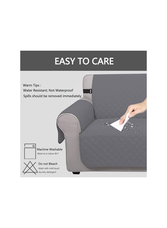 The Bros Waterproof Sofa Slipcover, Sofa Cover for 3 Cushion Couch, Water Resistant Couch Cover Furniture Protectorwith Elastic Straps for Pets Kids Children Dogs Cats (Gray, 3seater) - Image 5