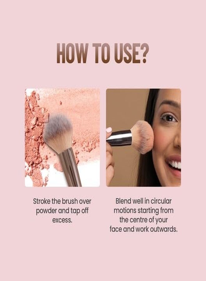 KIRA Powder Makeup Brush - Soft Bristles, Professional Face Blending, Foundation & Blush Applicator - Multicolour Handle - Image 2