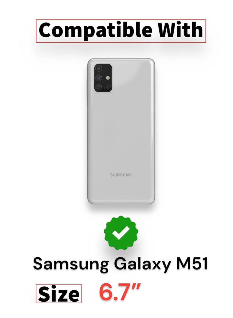 For Samsung Galaxy M51 Clear View Flip Case , Without Sensor , Stand Watching Position , Mirror Full Protection Cover Compatible With Samsung Galaxy M51 (6.7') (Purple) - Image 2