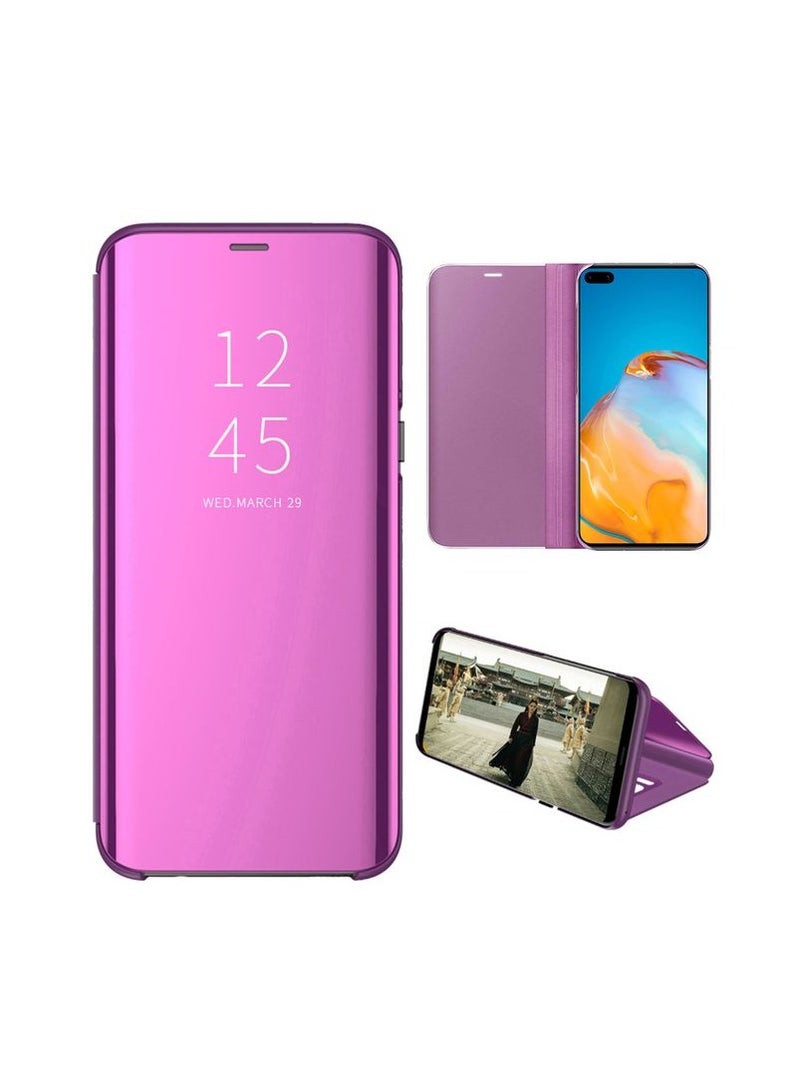 For Samsung Galaxy M51 Clear View Flip Case , Without Sensor , Stand Watching Position , Mirror Full Protection Cover Compatible With Samsung Galaxy M51 (6.7') (Purple) - Image 3